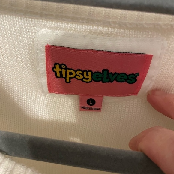 Tipsy Elves White Snowman Sweater Dress Large - Picture 4 of 7